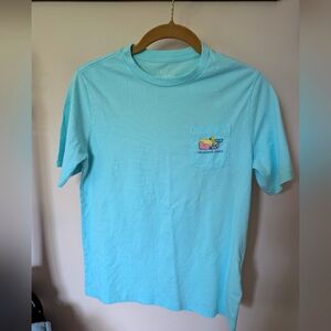 Vineyard Vines Aqua Tee with Logo Pocket